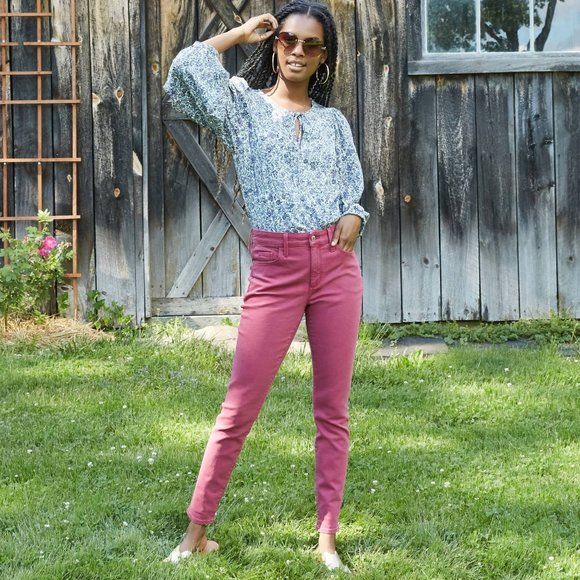 Women's High-Rise Skinny Jeans - Pink - Picture 2 of 4